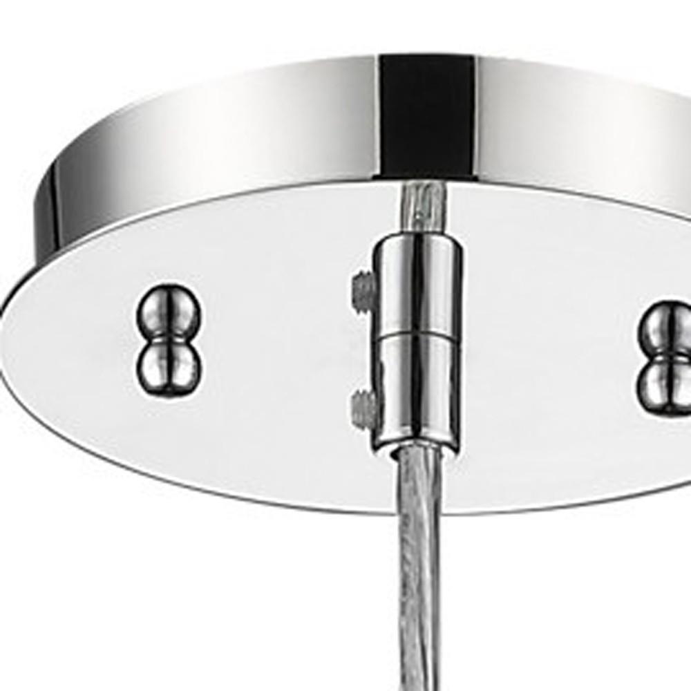 Solo 1-Light Polished Chrome Pendant With Multi-Faceted Round Crystal Shade. Picture 3