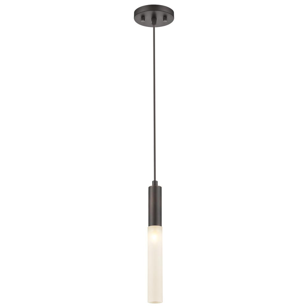 Bronze Pendant Hanging Light with Frosted Glass Shade. Picture 2