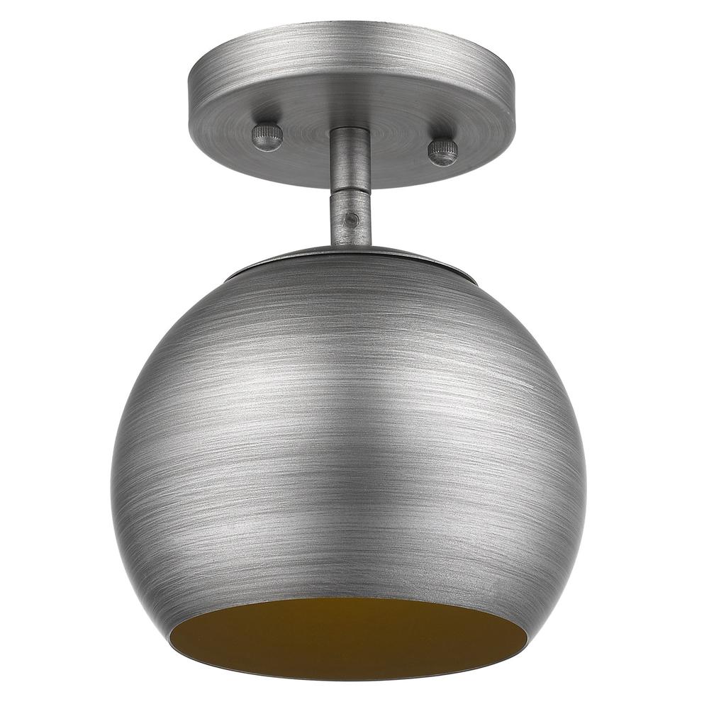 Light Gray and Gold Hanging Dome Light. Picture 3