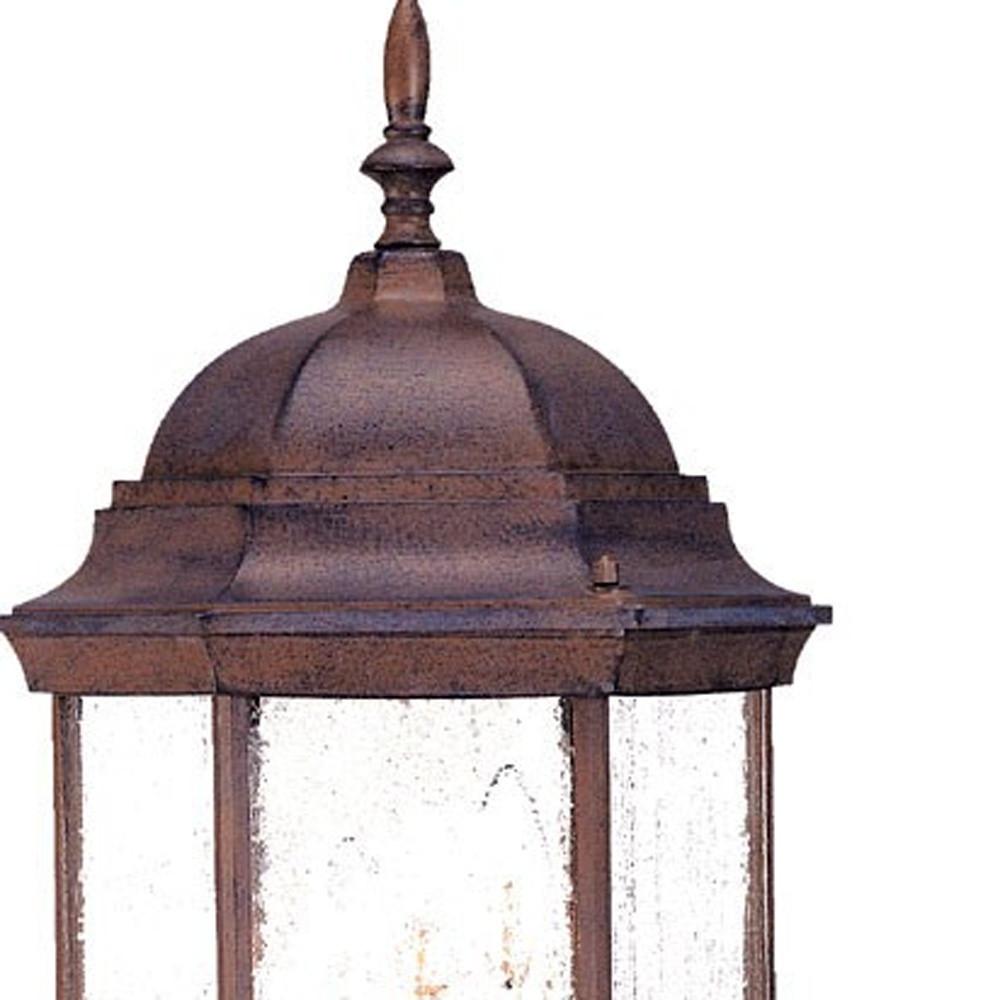 Three Light Brown Domed Textured Glass Lantern Wall Light. Picture 3