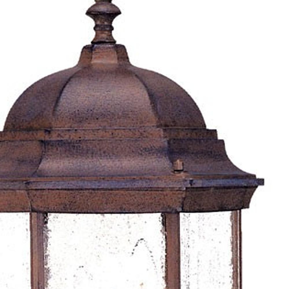 Three Light Brown Domed Textured Glass Lantern Wall Light. Picture 4