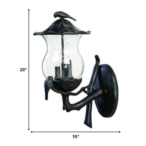 Avian 3-Light Black Coral Wall Light With Seeded Glass. Picture 5