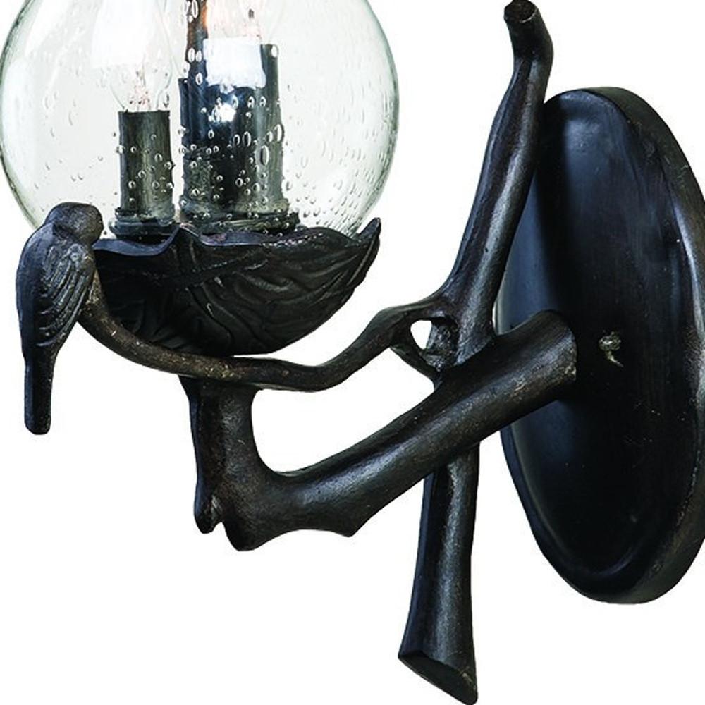 Avian 3-Light Black Coral Wall Light With Seeded Glass. Picture 3