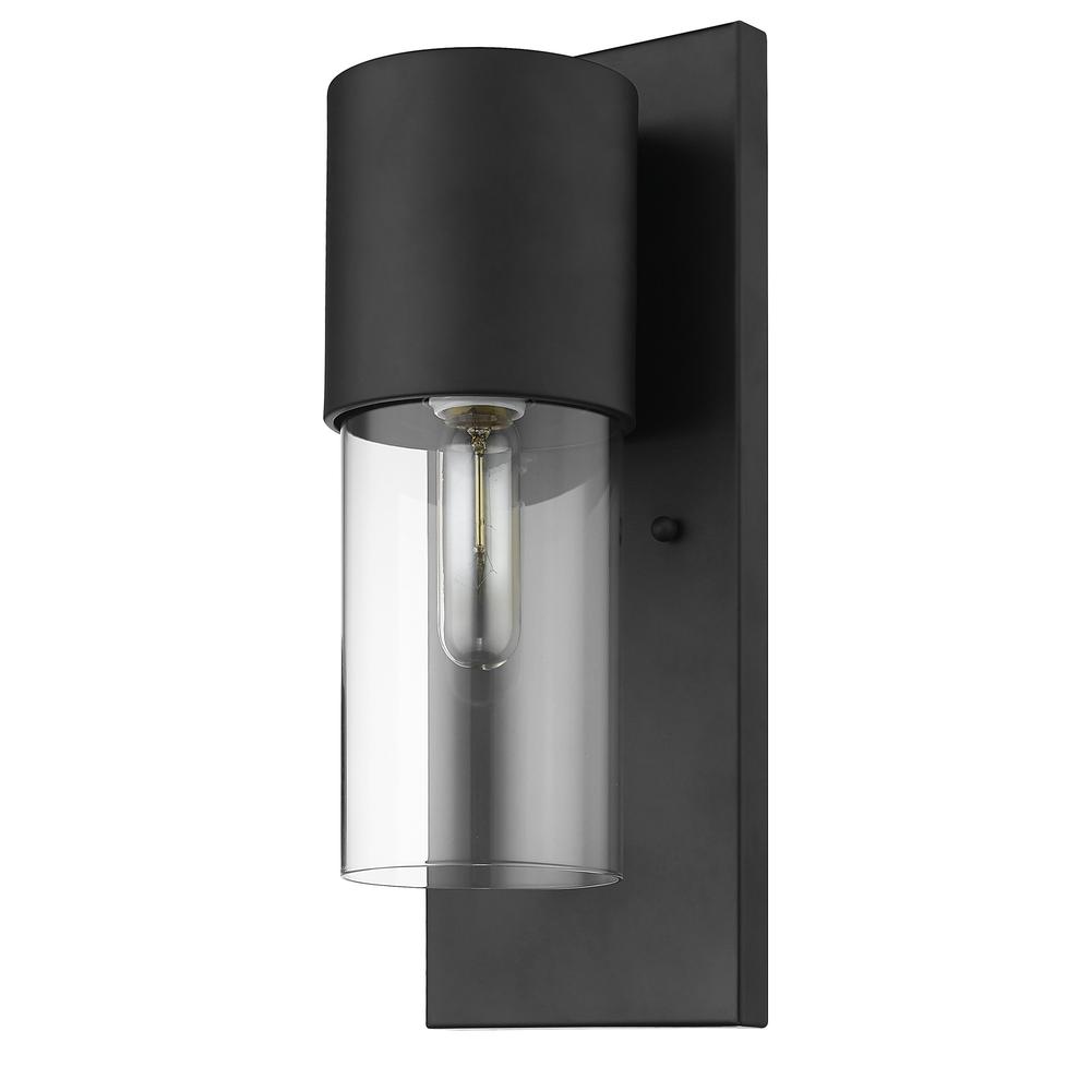 Contemporary Matte Black and Glass Wall Light. Picture 1