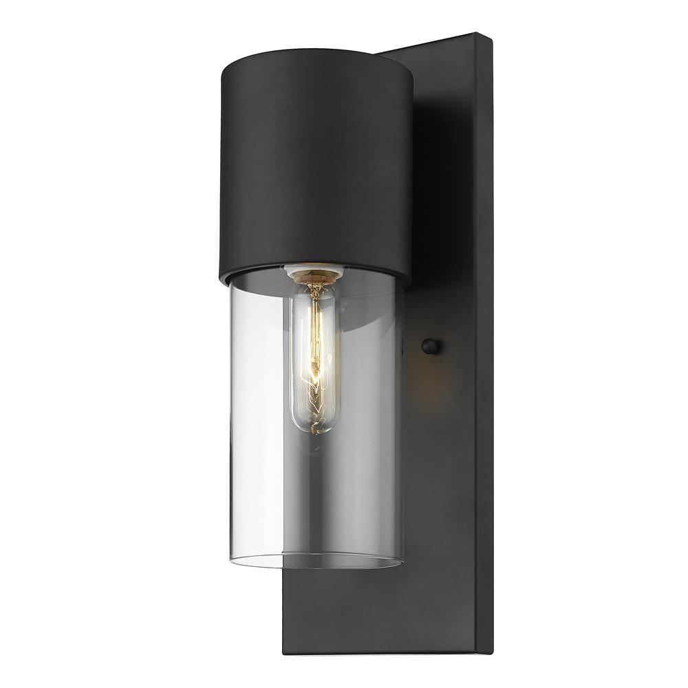Contemporary Matte Black and Glass Wall Light. Picture 2