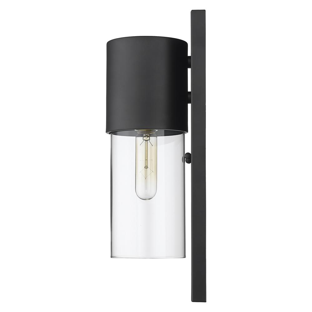 Contemporary Matte Black and Glass Wall Light. Picture 5