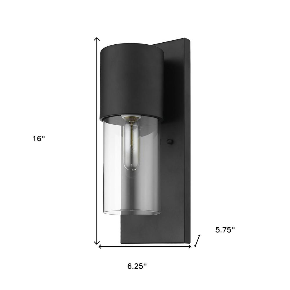 Contemporary Matte Black and Glass Wall Light. Picture 6