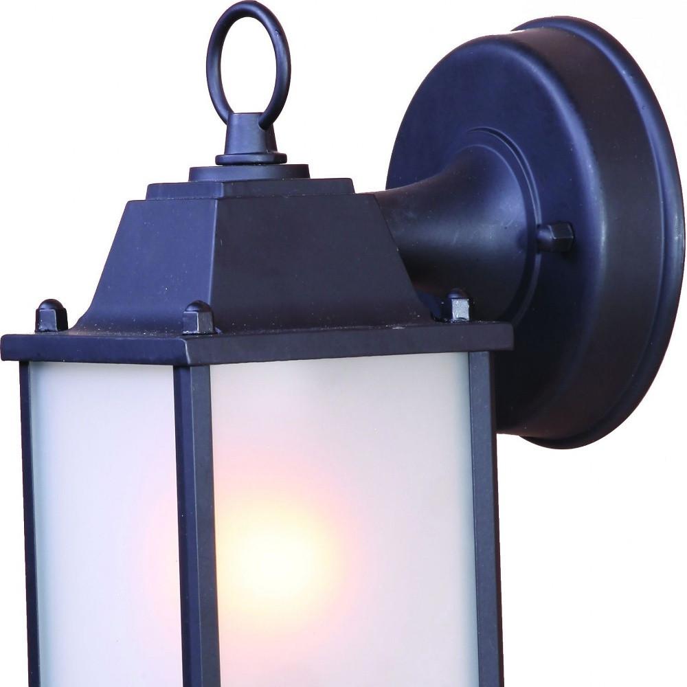 Matte Black Hanging Frosted Glass Lantern Wall Light. Picture 4