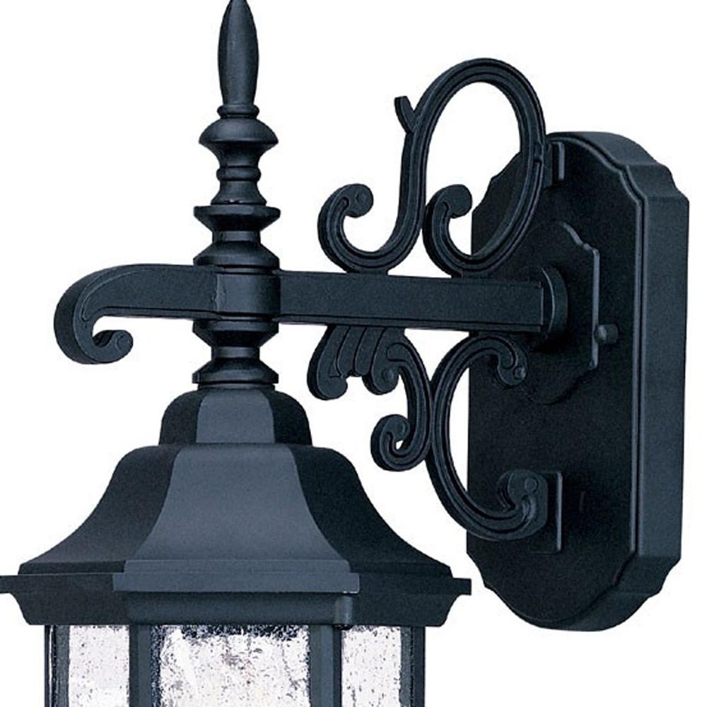Narrow Matte Black Domed Hanging Lantern Wall Light. Picture 3