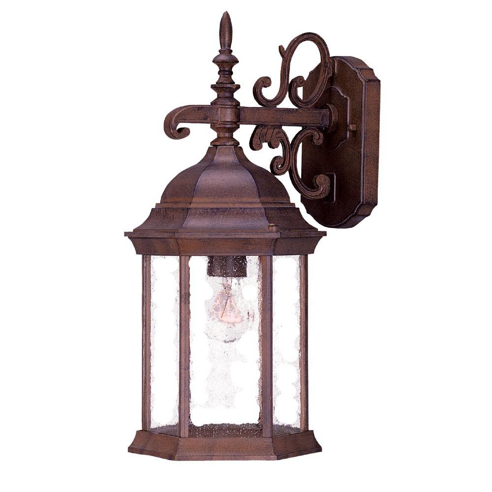 Narrow Brown Domed Hanging Lantern Wall Light. Picture 1