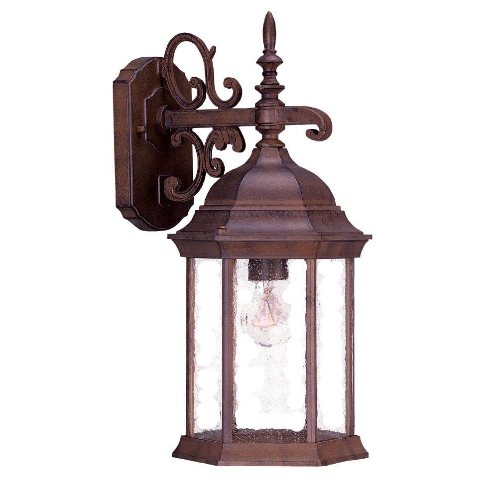 Narrow Brown Domed Hanging Lantern Wall Light. Picture 2