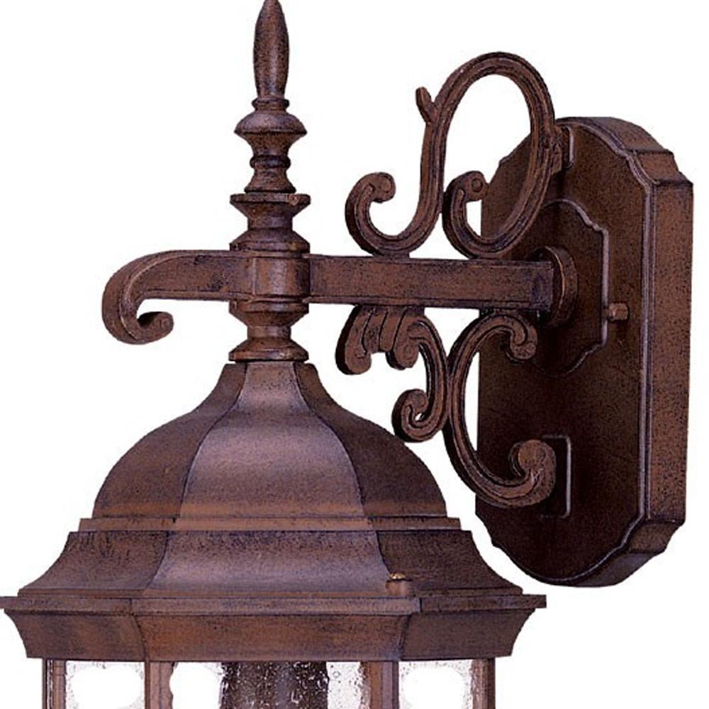 Narrow Brown Domed Hanging Lantern Wall Light. Picture 3