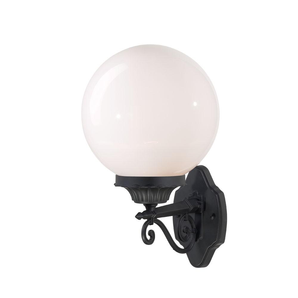 Matte Black Round Acrylic Globe Wall Sconce. Picture 1