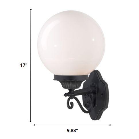 Matte Black Round Acrylic Globe Wall Sconce. Picture 5