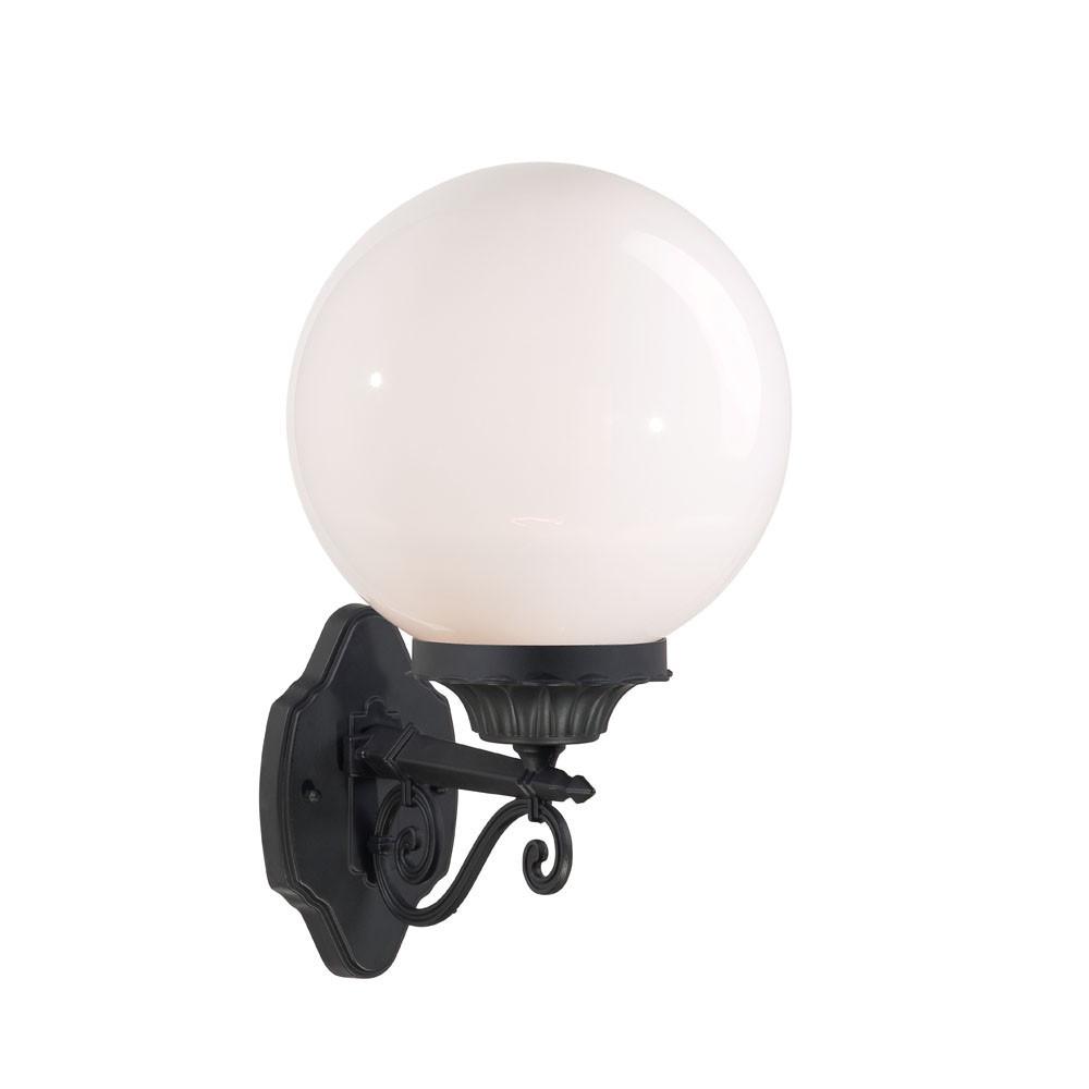 Matte Black Round Acrylic Globe Wall Sconce. Picture 2