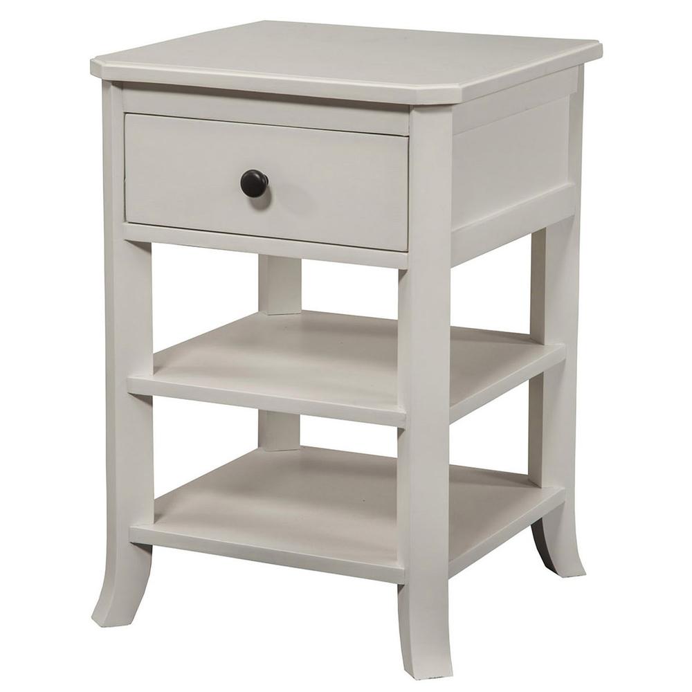 Mahogany White One Drawer Flair Nightstand Antique white finish. Picture 1