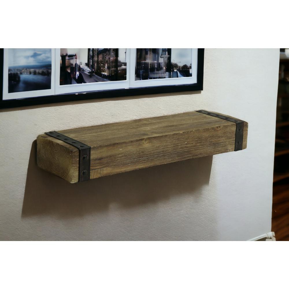 7" Solid Wood Wall Mounted Shelving Unit. Picture 3