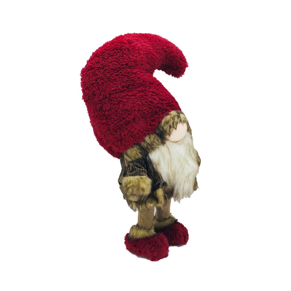 Big Red Fur Hat Rugged Gnome. Picture 2