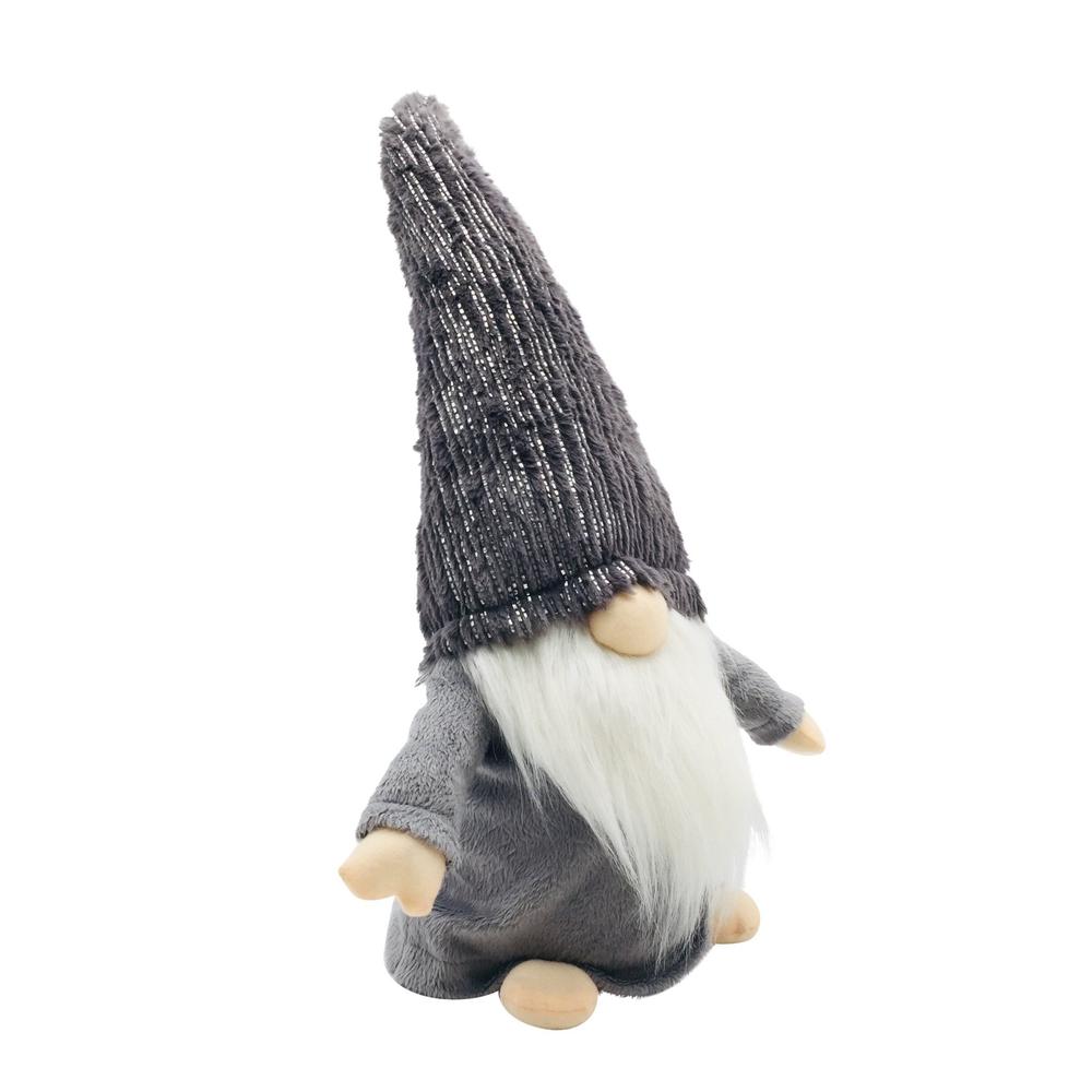 Sparkly Grey Fabric Gnome. Picture 2