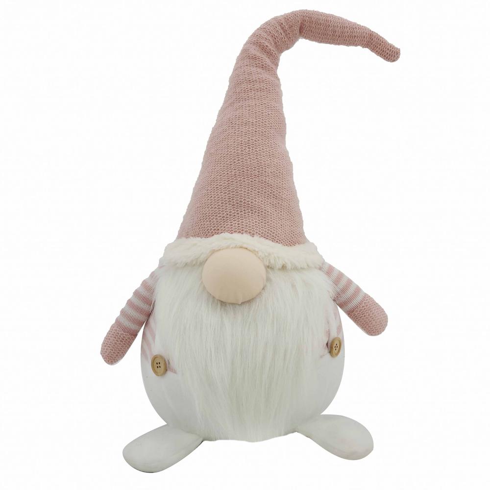 White and Pink Stripe Chubby Gnome. Picture 1