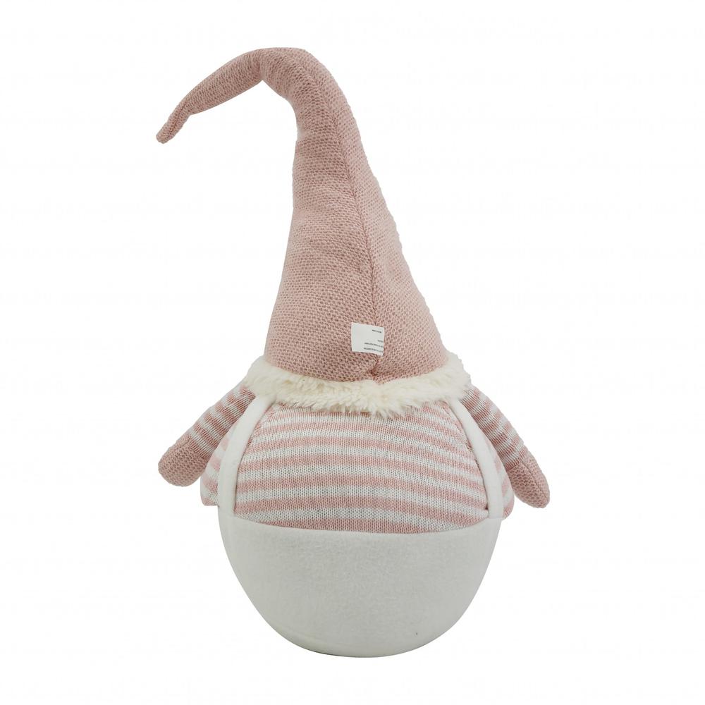 White and Pink Stripe Chubby Gnome. Picture 2