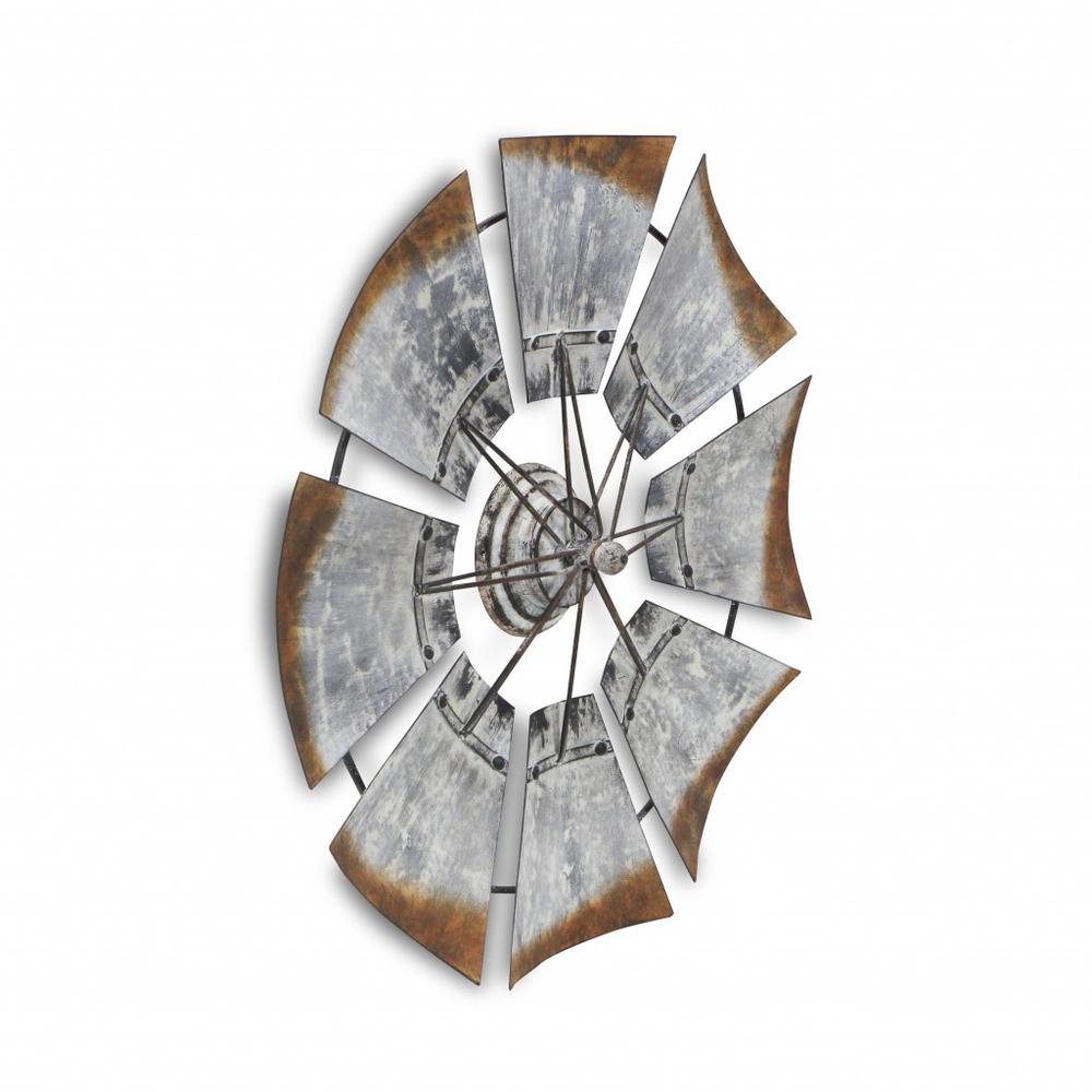 Metal Windmill Shaped Wall Décor Multi. Picture 1