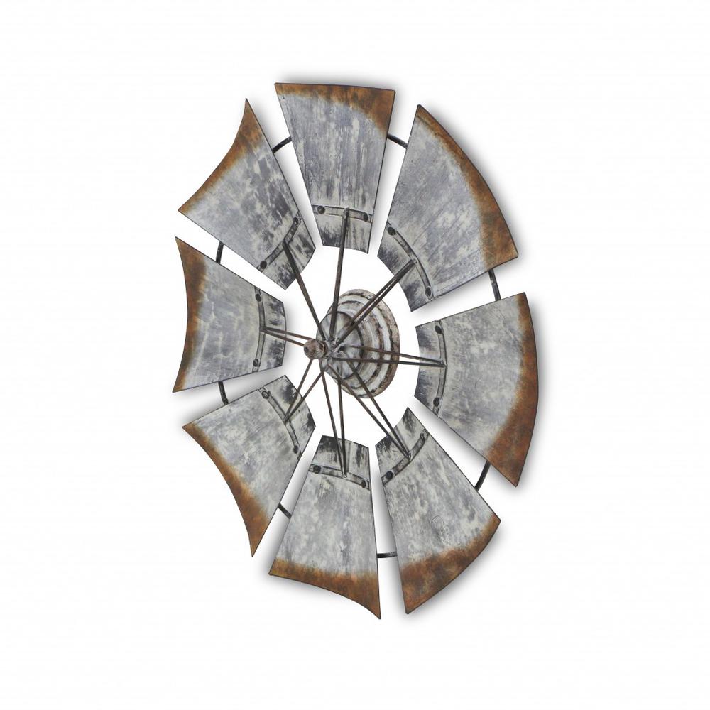 Metal Windmill Shaped Wall Décor Multi. Picture 2