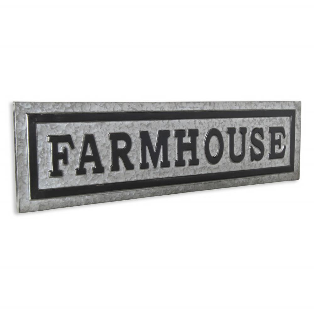 Galvanized Metal Farmhouse Wall Plate Gray. Picture 1