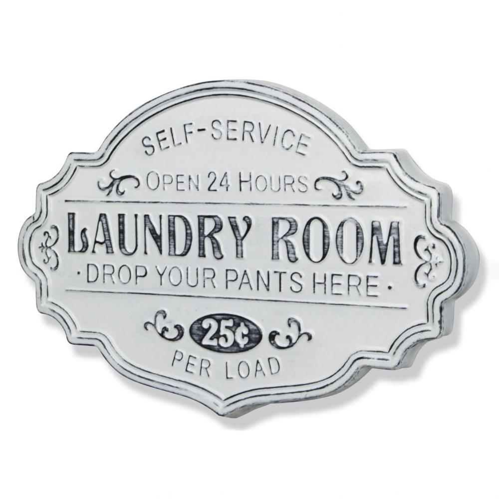 Laundry Room Metal Sign White. Picture 2