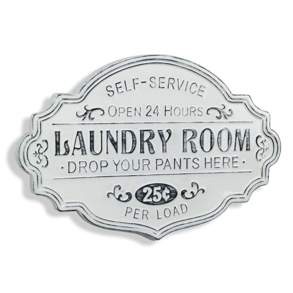 Laundry Room Metal Sign White. Picture 3