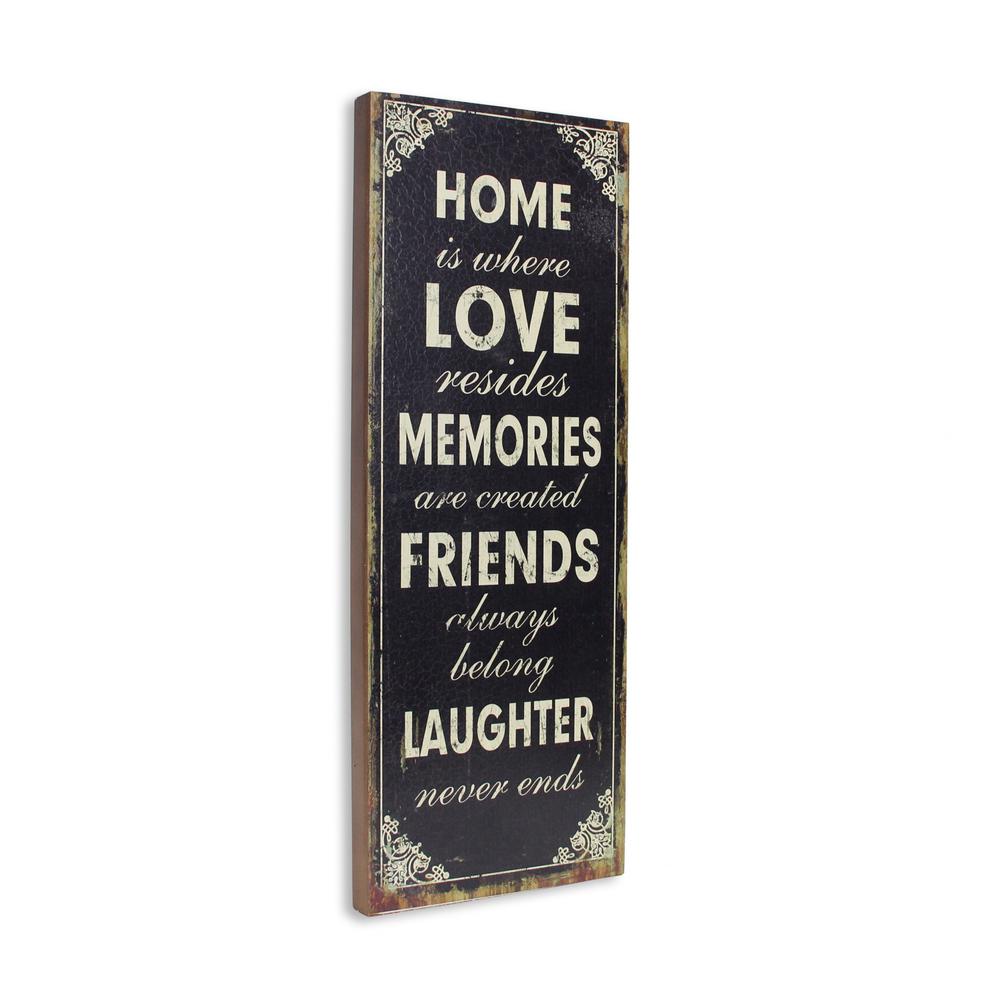 Vintage Home is Where Love Resides Wall Art Black. Picture 1