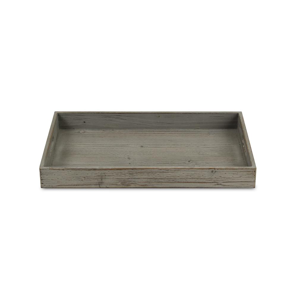 Minimalist Gray Wooden Tray Gray. Picture 3