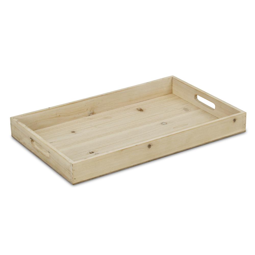 Minimalist Natural Wooden Tray Brown. Picture 1