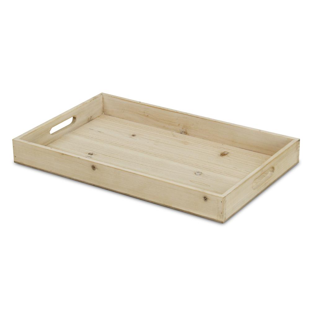 Minimalist Natural Wooden Tray Brown. Picture 2
