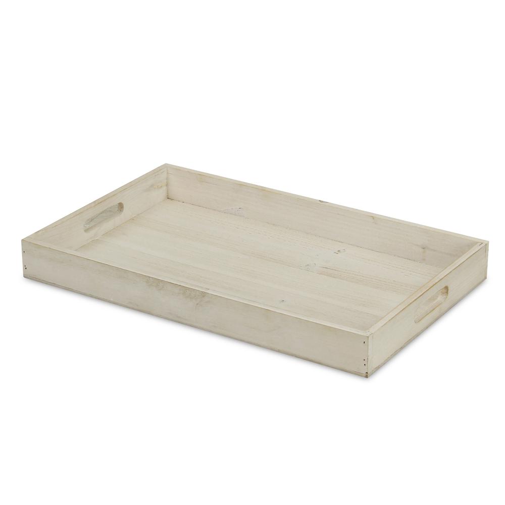 Minimalist Light Gray Wooden Tray White. Picture 2