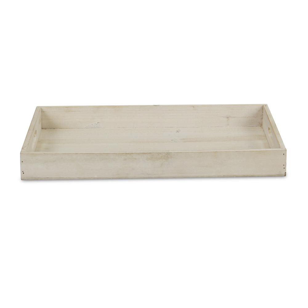 Minimalist Light Gray Wooden Tray White. Picture 4