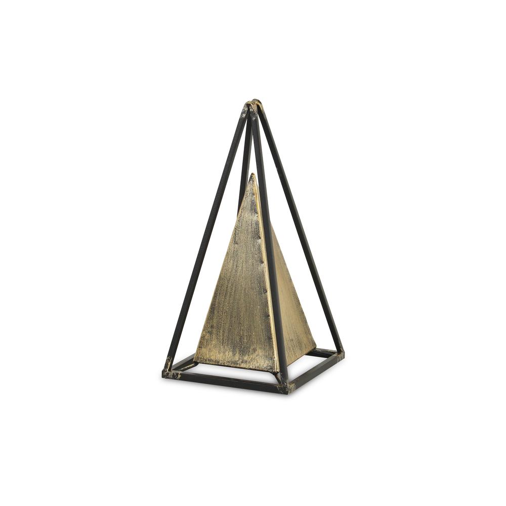 Narrow Metal Triangular Decorative Sculpture Bronze. Picture 2