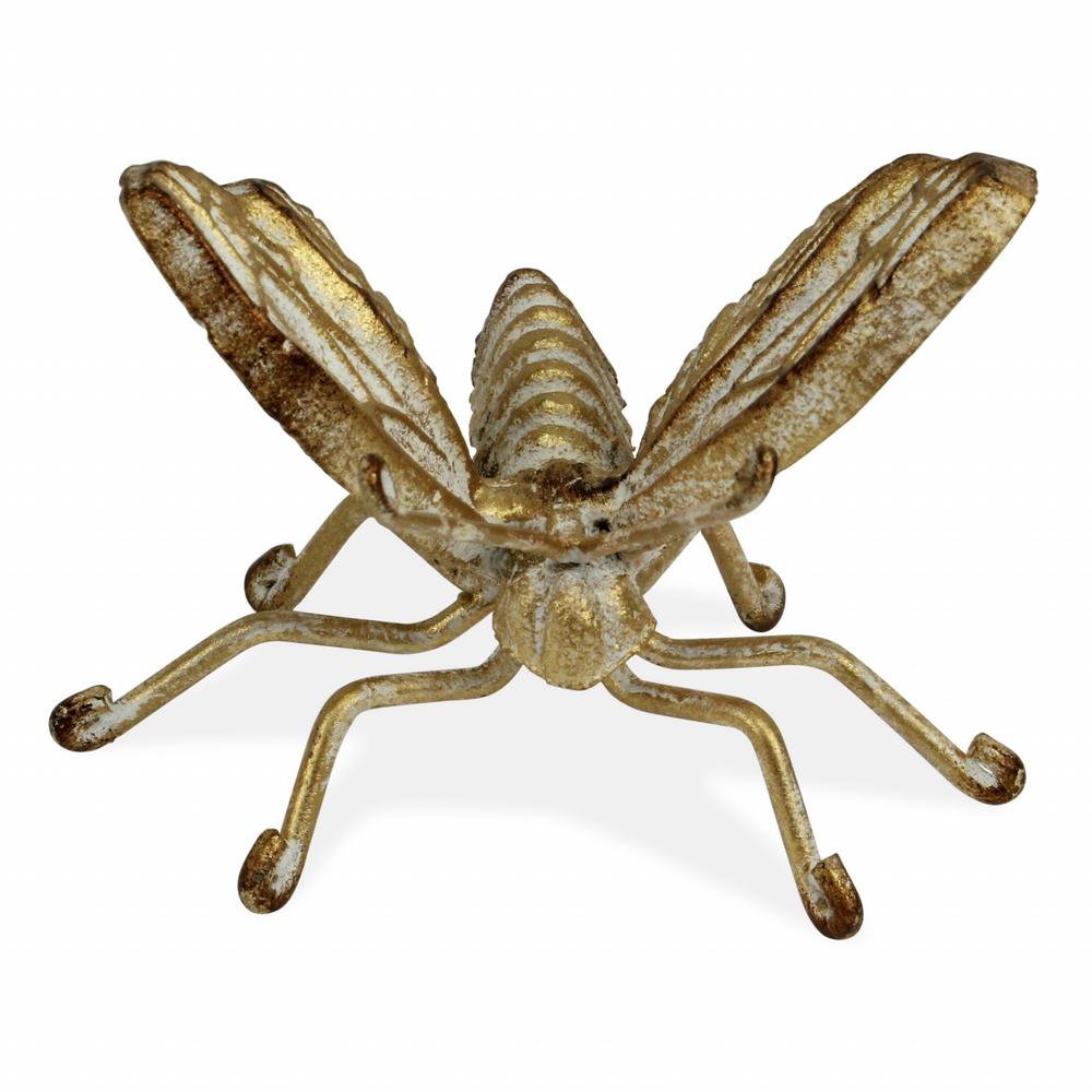 Gold Cast Iron Butterfly Decorative Sculpture Gold. Picture 5