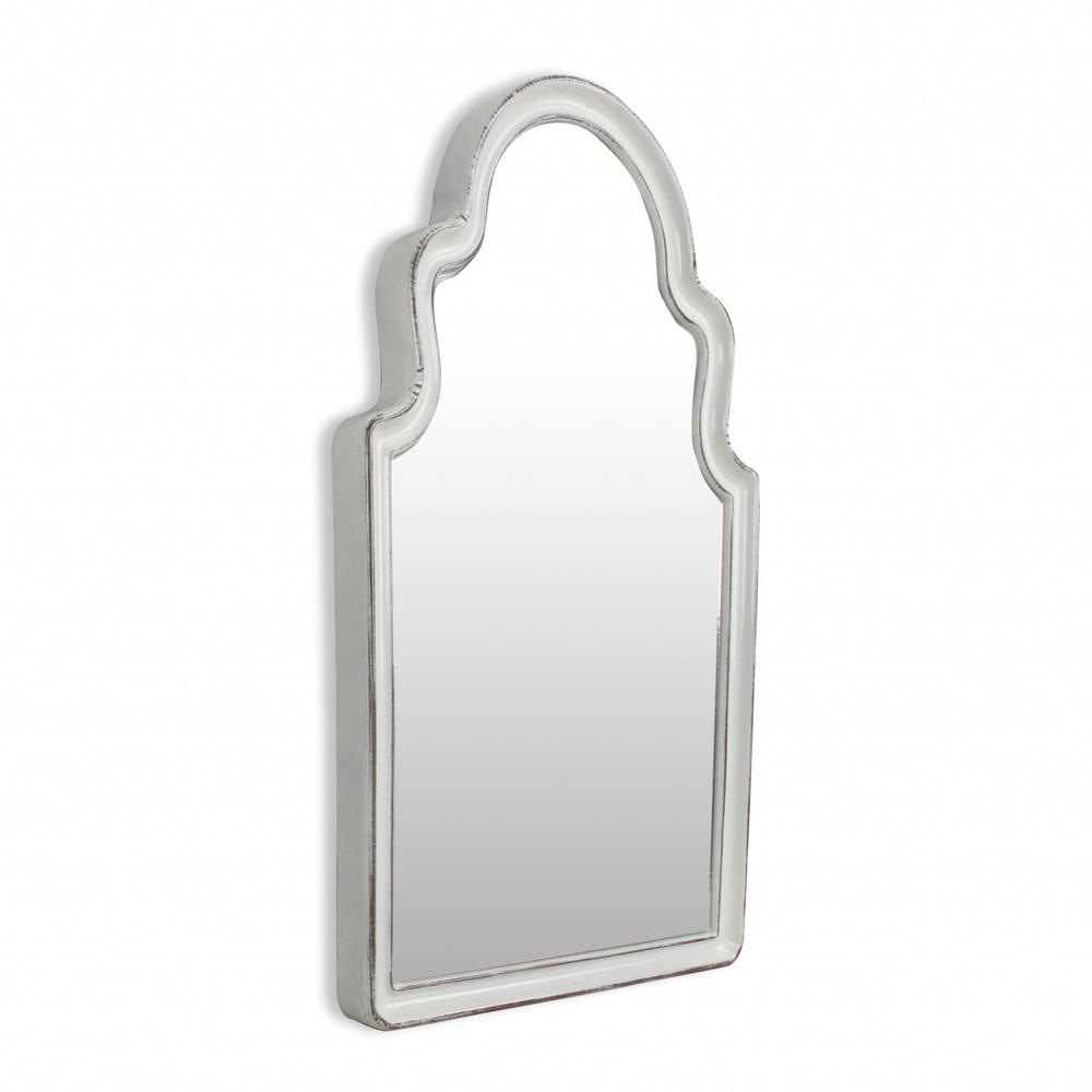 Vintage Curved White Wall Mirror White. Picture 1