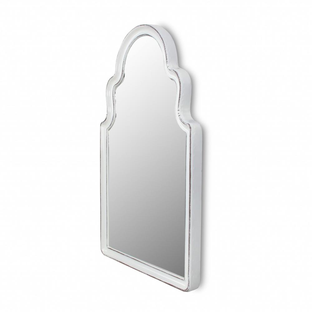 Vintage Curved White Wall Mirror White. Picture 2