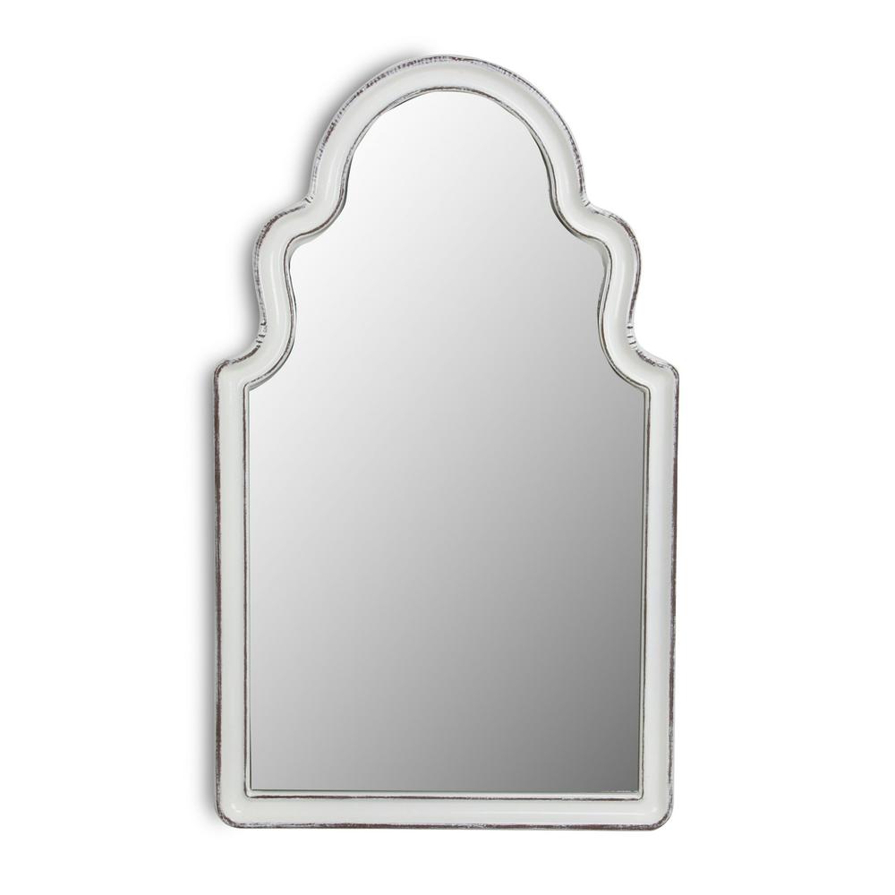 Vintage Curved White Wall Mirror White. Picture 3