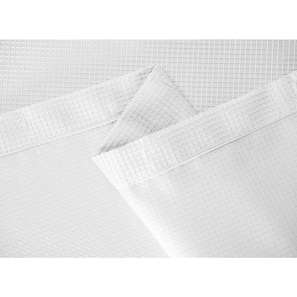 Luxurious White Waffle Weave Shower Curtain. Picture 6