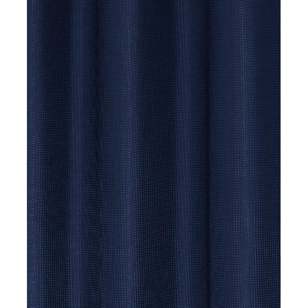 Luxurious Navy Waffle Weave Shower Curtain. Picture 3