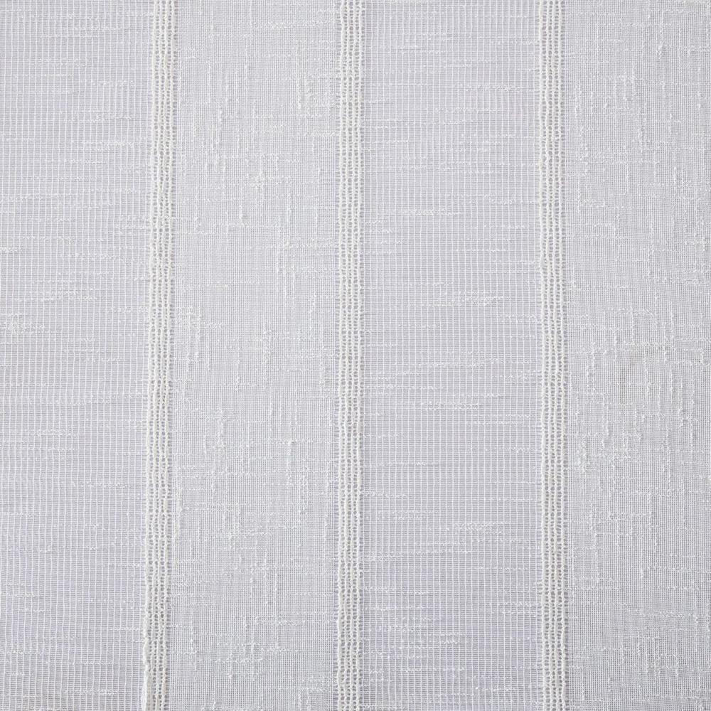 White Striped Embroidered Shower Curtain. Picture 4