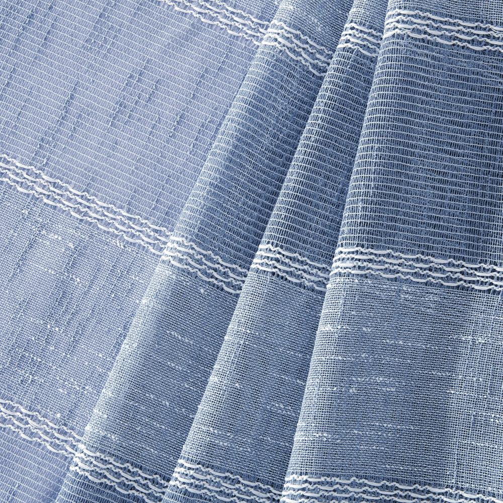 Blue Striped Embroidered Shower Curtain. Picture 5