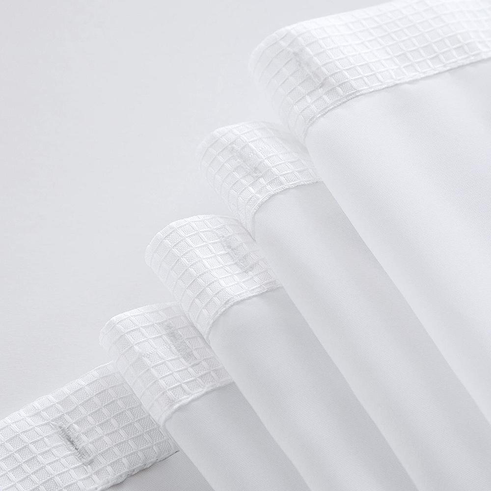 White Sheer and Grid Shower Curtain and Liner Set. Picture 2