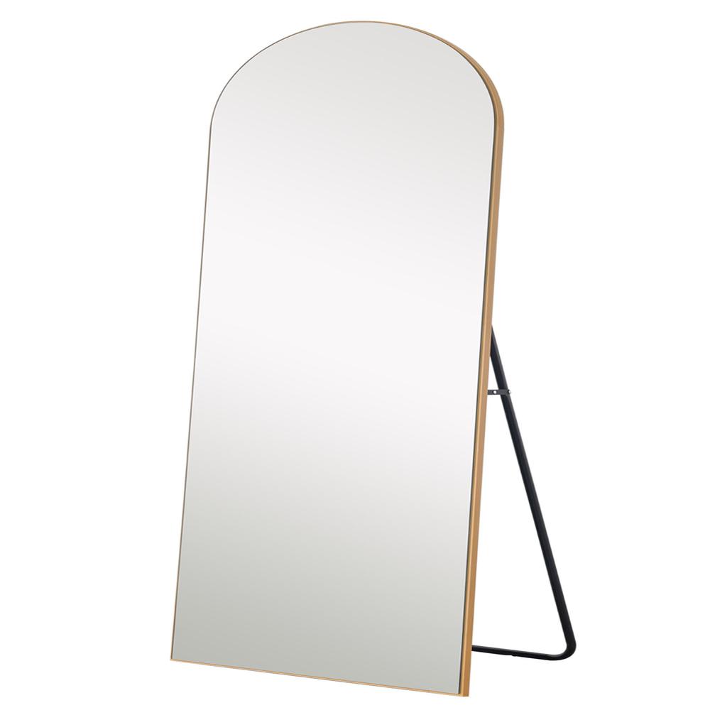 Gold Arched Mirror with Stand. Picture 1