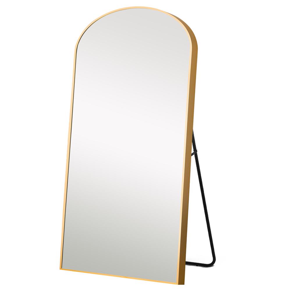 Gold Arched Standing Mirror. Picture 1