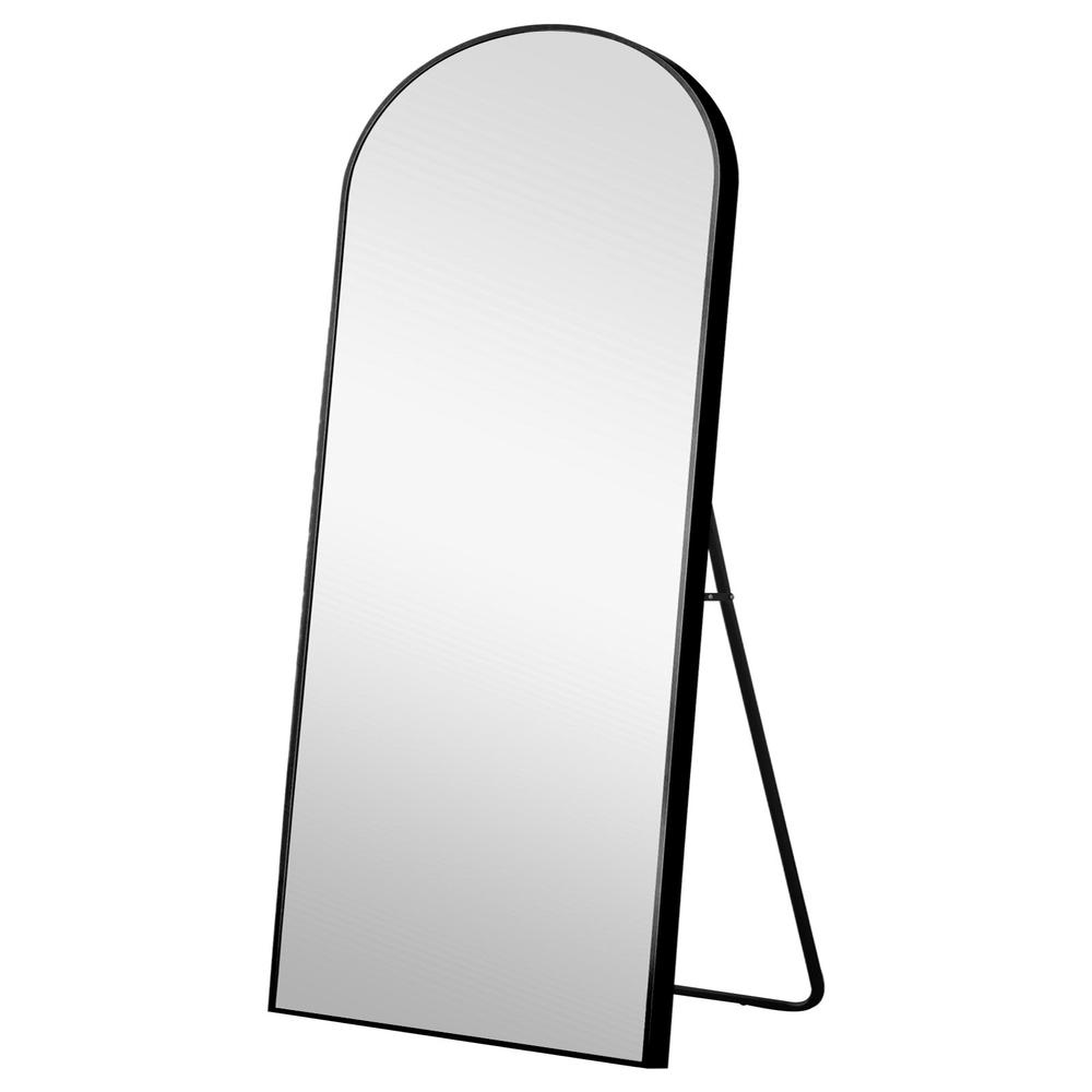 Petite Black Arched Standing Mirror. Picture 1
