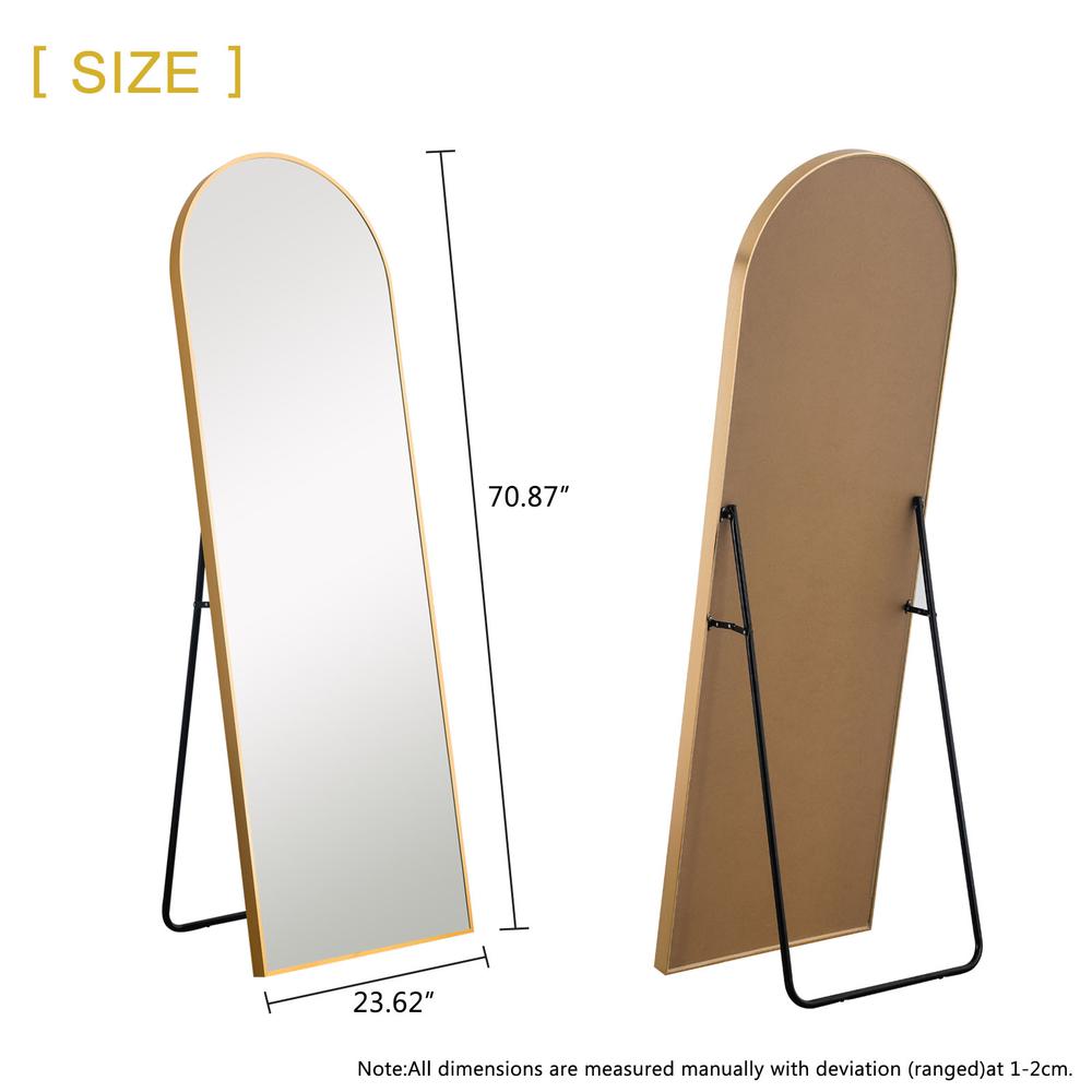 Narrow Gold Arched Mirror with Stand. Picture 2
